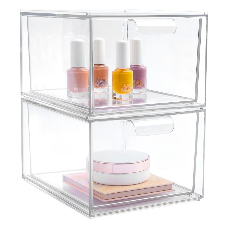 Caja de almacenamiento de suministro directo de fábrica joyería extraíble multi-compartimiento piezas acabado lápiz labial maquillaje almacenamiento caja de plástico transparente