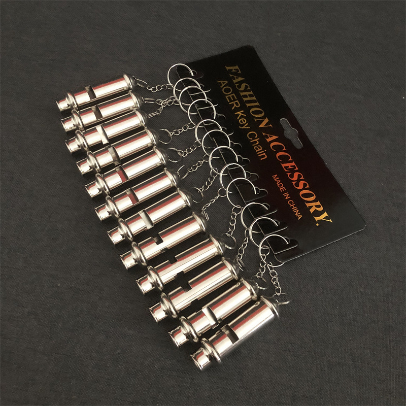 Metallic cylindrical whistle, durable and unique with a loud sound, suitable for outdoor gatherings and sports competitions