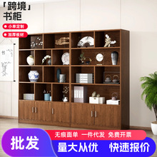 一件代发落地简易书架小户型书本带柜门格子柜家用图书馆组合书柜