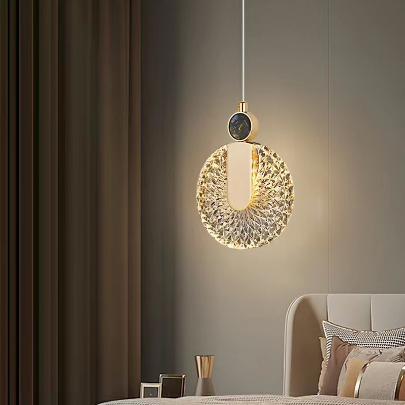 床头吊灯卧室床头灯现代简约网红灯北欧餐厅楼道玄关灯创意耳环灯
