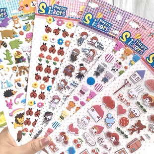 Children's stickers cartoon stickers 3D three-dimensional bubble stickers kindergarten gifts reward paste baby wholesale