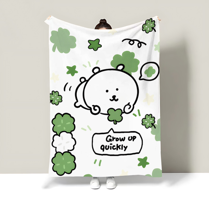 自嘲熊兰绒小毛毯子披肩毛毯办公室午睡盖毯沙发毯保暖空调毯