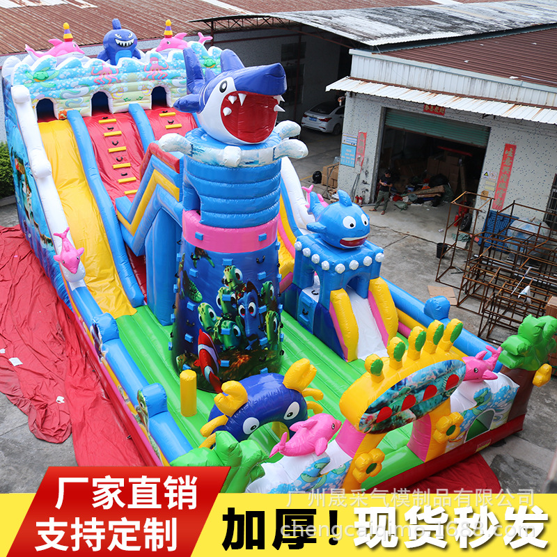 Castillo inflable gran plaza al aire libre centro comercial patio niños saltar cama saltar cama deslizante equipo Fuerte travieso