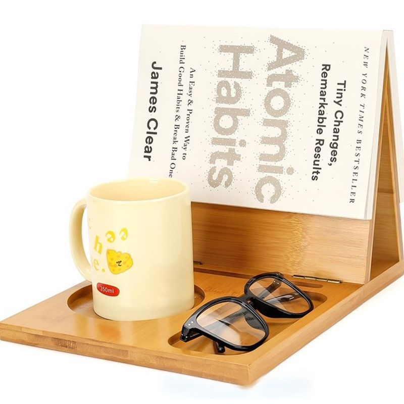 木制书页架可折叠实木家用三角形办公室放书学生宿舍本阅读折叠架