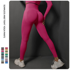 歐美潮流運動健身提臀瑜伽長褲 無縫性感彈力高腰收腹緊身長褲女