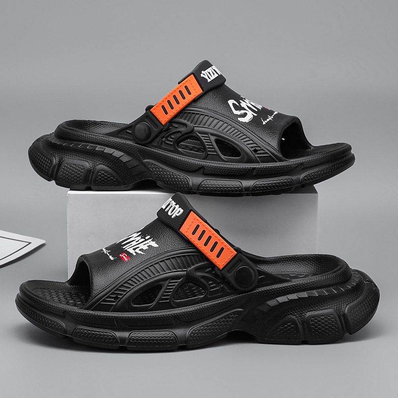 2024 nuevas zapatillas para hombres de verano tendencia de usar al aire libre sensación de mierda juvenil sandalias de playa de doble propósito