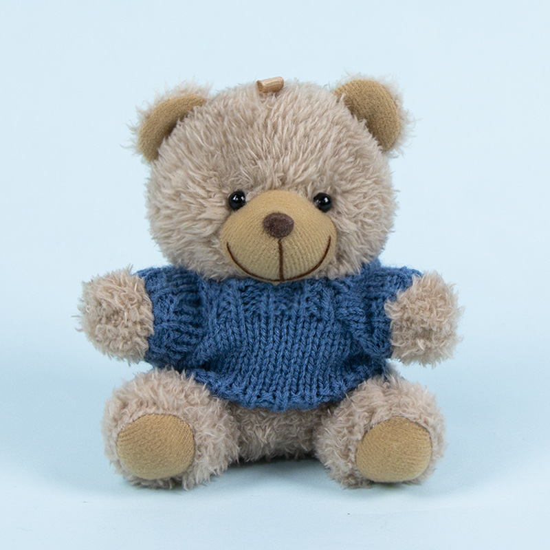 Lindo osito llavero colgante regalo creativo muñecas de peluche vestidas osito de peluche colgante de mochilas escolares para parejas