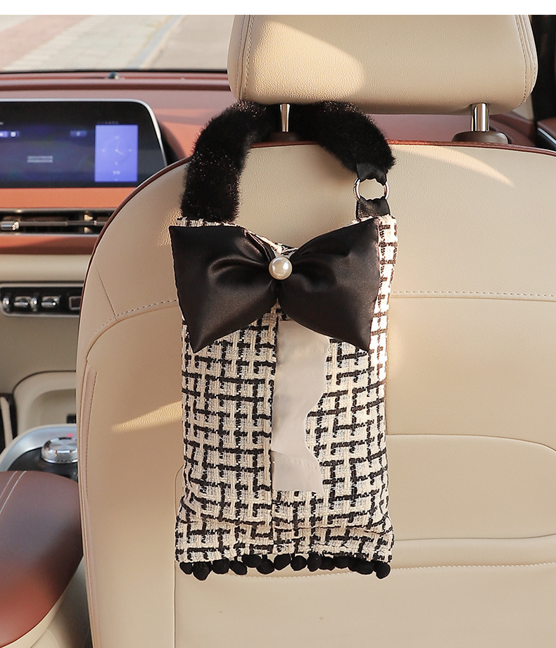 Car Tissue Box, Small Fragrance Car Seat Back Hanging Tissue Box, Car Multifunctional Tissue Box, Car Interior Decoration