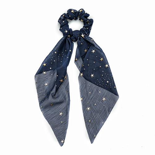 Spring and summer new style chiffon star ponytail streamer large intestine ring hair accessories cross-border women's hair tie wholesale