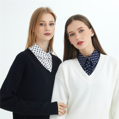Korean autumn and winter polka dot collar fake collar shirt fake collar black and white decorative sweater collar shirt fake collar