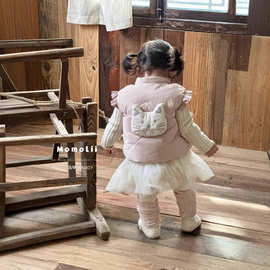 茉茉哩婴幼童洋气加绒加厚保暖马甲秋冬新款男女同款时尚百搭