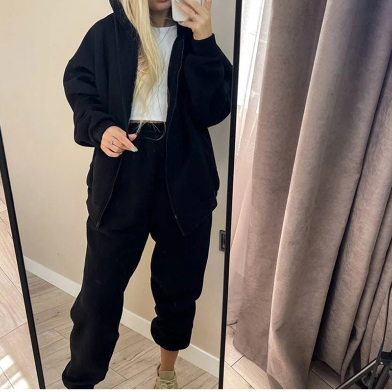 Îmbrăcăminte pentru femei, pulover cu glugă, jachetă, pantaloni creion, costum sport de agrement_voghion.com