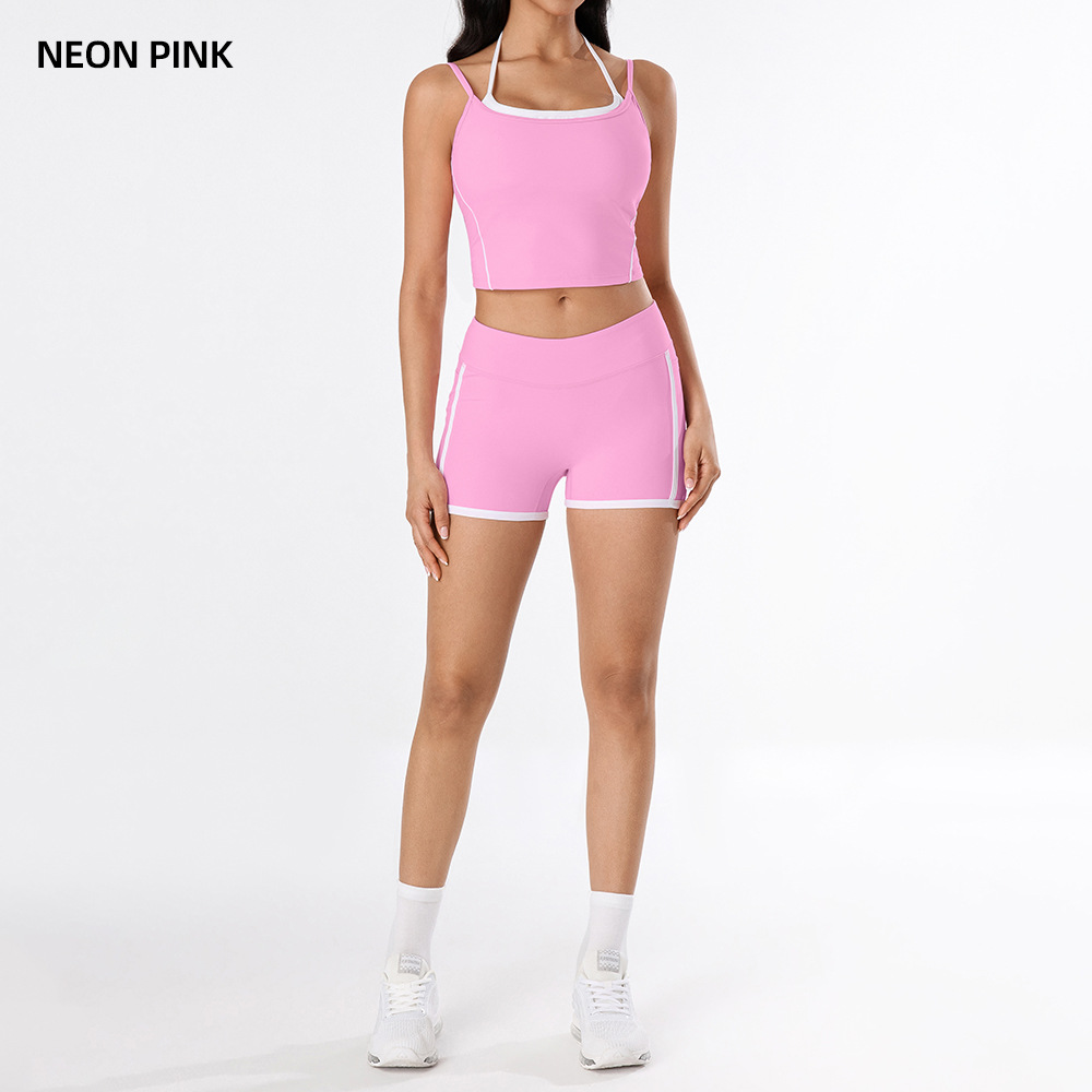 Yoga desnudo chaleco de mujer nuevo cintura alta hip running pantalones de entrenamiento elástico ajuste conjunto de ropa de entrenamiento