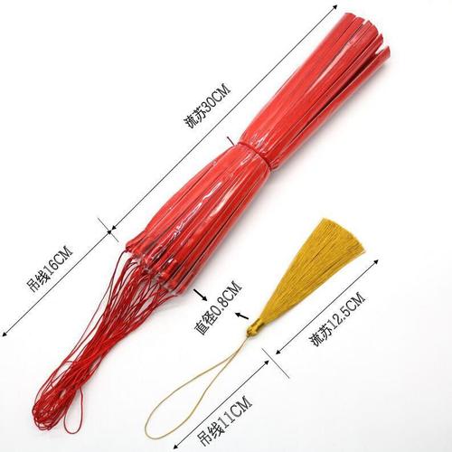 New DIY 30cm polyester tassels, vertical anti-wrinkle Chinese knot tassels, all colors, large discounts