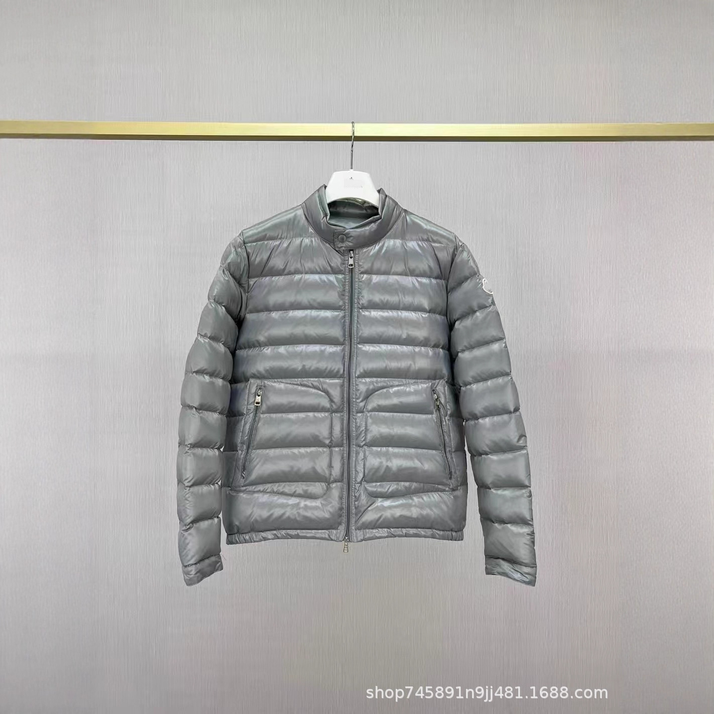 Mengjia High Version Acorus Lightweight Men's Large Pocket Short down Jacket with Thin Stand Collar Winter Coat