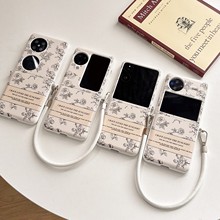 适用小米MIX flip2折叠手机壳find n2 flip小香风pura x玫瑰挂绳