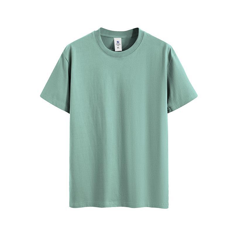 220g algodón peinado Camiseta cuello redondo ropa de trabajo grupo uniforme clase uniforme cultura camisa empresa partido bordado impreso LOGO