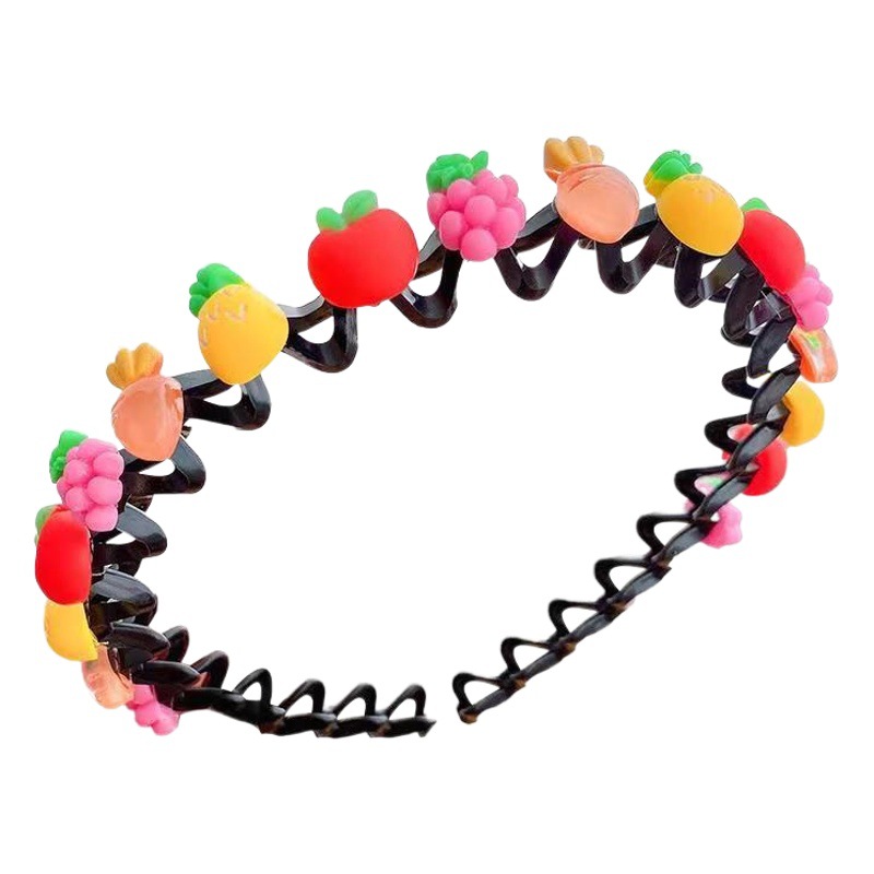 Red DE LOS NIÑOS diadema roja pelo roto acabado artefacto diadema dentada antideslizante tocado niña bebé horquilla accesorios para el cabello tocado