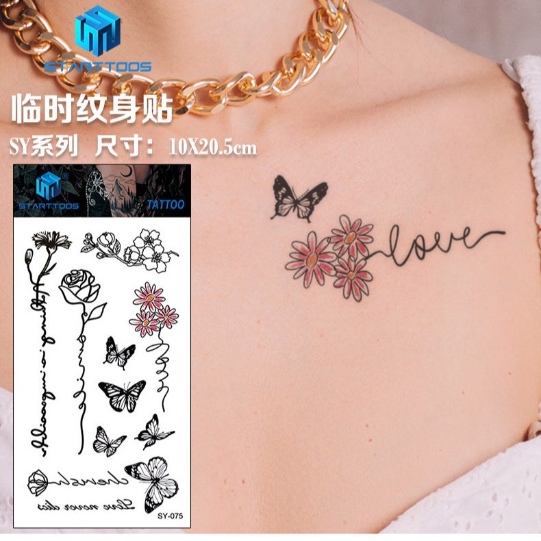 Spot mayorista transfronterizo dulce y simple viento tatuaje de dedo moda cool tatuaje desechable tendencia