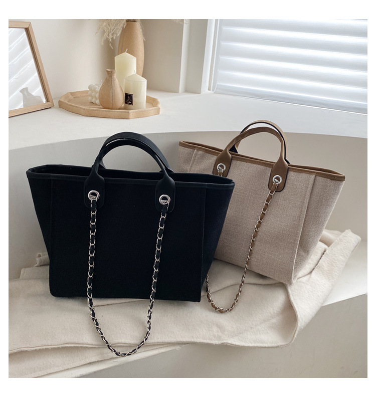 1069g Weight Zipper Closure Type Double Shoulder Straps Strap Type Tote Bag Bags Type Daily Occasion Canvas Material Solid Color Pattern All Seasons Season Women'S Gender Fashion Style Square Shape Sewing Craft Medium Size Women's Medium All Seasons Canvas Fashion Tote Bag 9