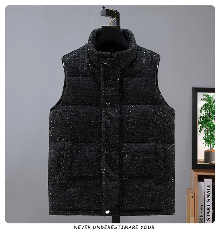Gilet en coton et soie pour homme, gilet d'hiver tricoté à rayures argentées à paillettes, gilet chaud pour couple, même style_voghion.com
