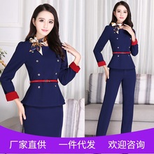 秋冬职业女裤套装南航空姐制服两件套售楼工作服专柜导购美容师裙