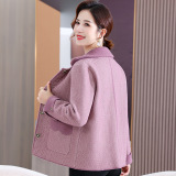 时尚洋气2024年外套夹克上衣妈妈长袖新款秋季开衫中老年女装秋装，女装短外套，妃慕昵服饰