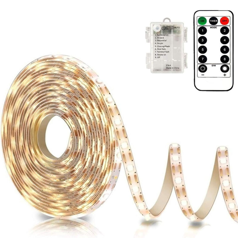 8 funciones caja de batería impermeable luz LED con 13 teclas luz de ajuste remoto temporización de carreras de caballos ambiente festivo luz roja tira de luz autoadhesiva