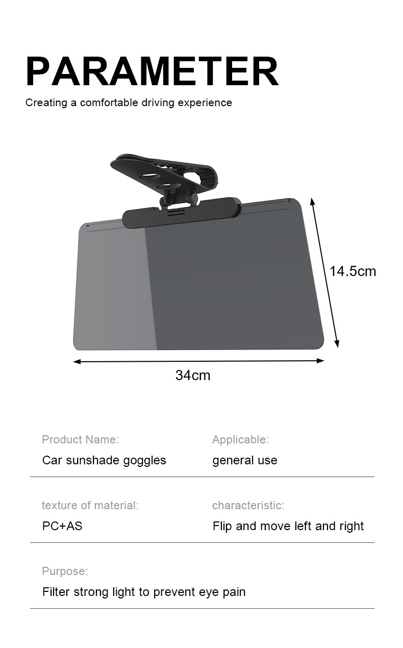 Car Anti-Glare Sun Visor, Day and Night Anti-Dazzle Car Goggles, Anti-High Beam Artifact for Night Driving