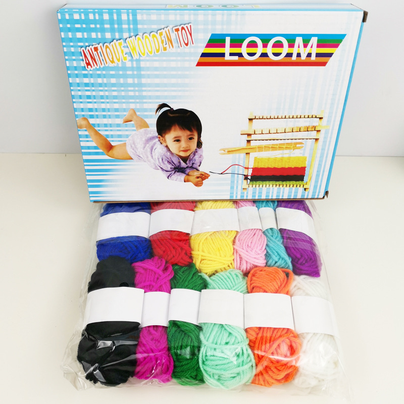 Kindergarten niños hechos a mano material de producción bricolaje área del paquete creativo tejido máquina de tejer tapiz educativo Decoración