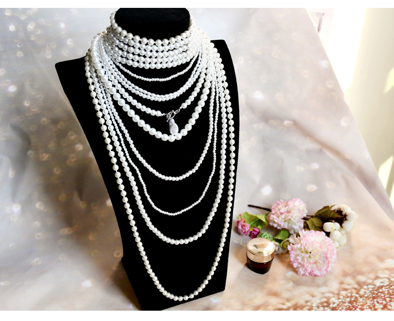 Basic Solid Color Imitation Pearl Beaded Women's Necklace 1 Piece display picture 1