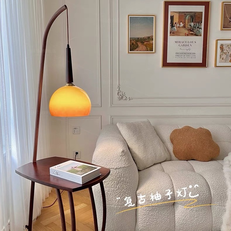 Nordic Fishing Lamp Floor Lamp Living Room High-End Atmosphere Lamp Decor Bedroom Upright Lamp with Shelf Zhongshan Lighting