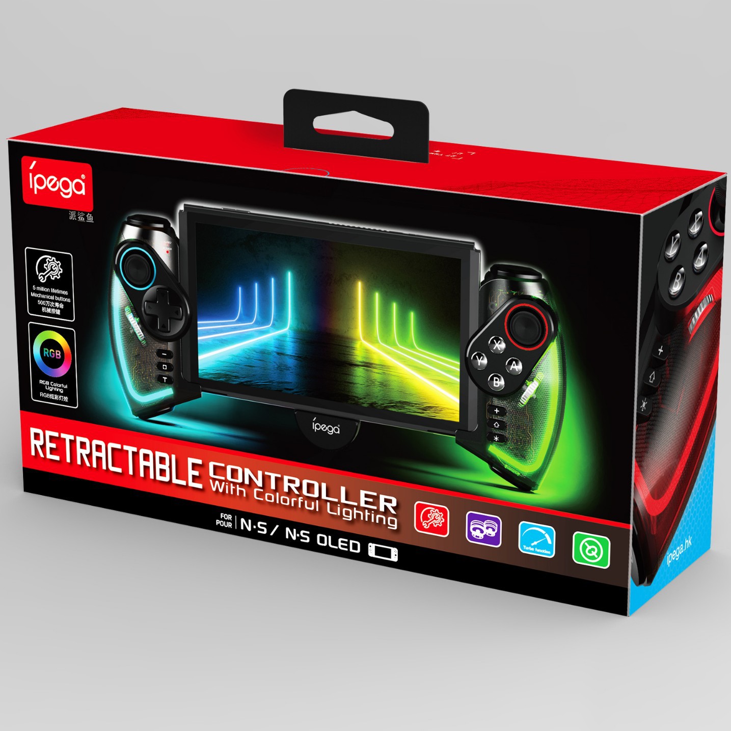 Interruptor de emisión de luz mango de juego NS de mano en línea mango Jet Warrior continua vibración sentido del cabello