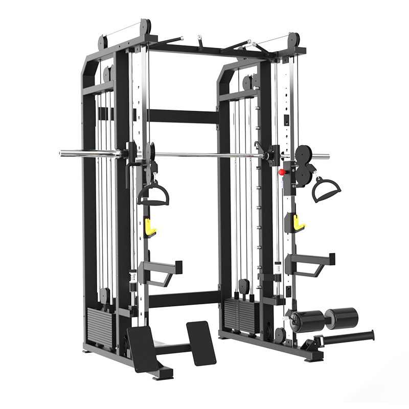 Lang Ming gimnasio equipo multifuncional máquina Smith entrenador integral pájaro pequeño pórtico squat push