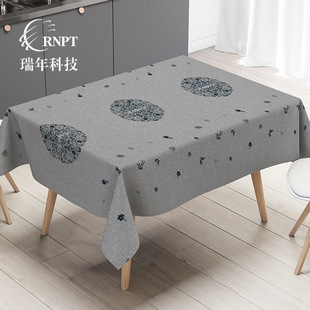 Factory Hot Selling Simple Grey Ethnic Style Tablecloth Home Coffee Table Tablecloth Waterproof and Oil Proof PVC Plastic Tablecloth