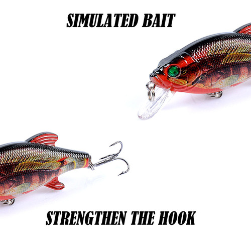 Lure bait painted floating water bionic bait 8cm/10.9g cross-border rock style ringing bead fake bait sea fishing tilapia hard bait