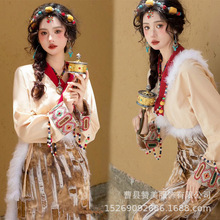 影楼新款藏族少数民族改良版小清新藏服西藏拉萨旅拍写真摄影服装