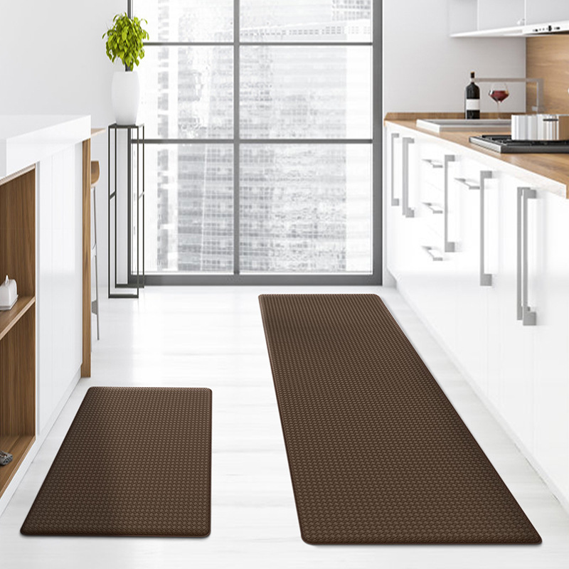 Small Order Custom Pvc Kitchen Floor Mat Thickened Long Strip Leather Waterproof Foot Mat Non-Slip Mat Household Oil-Proof Sewage Washable