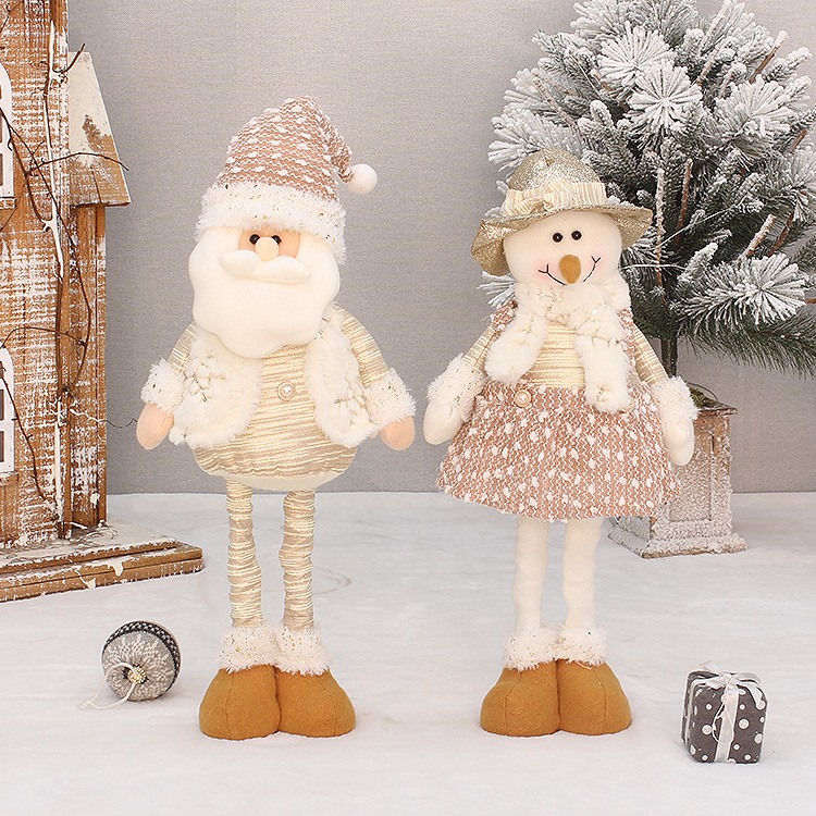 Stretchable Santa Claus Plush Doll - Festive Christmas Decor For Home, Office & Store Display (HX-21045A)_voghion.com