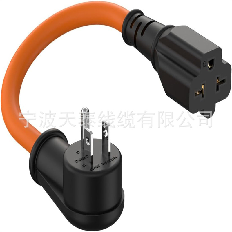 5-15P至5-20R至6-15R/ 20R T 型 20 安培到 15 安培直角插头适配