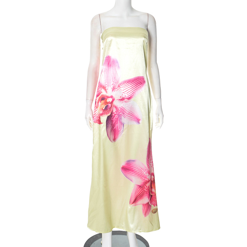 154g Weight Maxi Long Dress Dress Length Type Sleeveless Sleeve Length Sheath Dress Dresses Type Spandex, Polyester Fabric Type High Waist Waist Line Holiday, Lawn, Cocktail Party Occasion Strapless Neckline Slim Fit Type Flower Pattern Summer, Spring Season Women's Gender Elegant, Sexy Style Wholesale Women's Elegant Sexy Flower Holiday Lawn Cocktail Party Strapless Sleeveless Sheath Dress 12