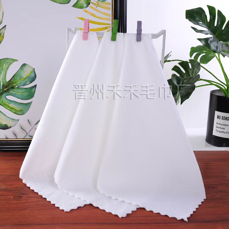 White towel factory wholesale hotel bath hotel disposable lint-free food factory absorbent white towel square White towel factory wholesale hotel bath hotel disposable lint-free food factory absorbent white towel square