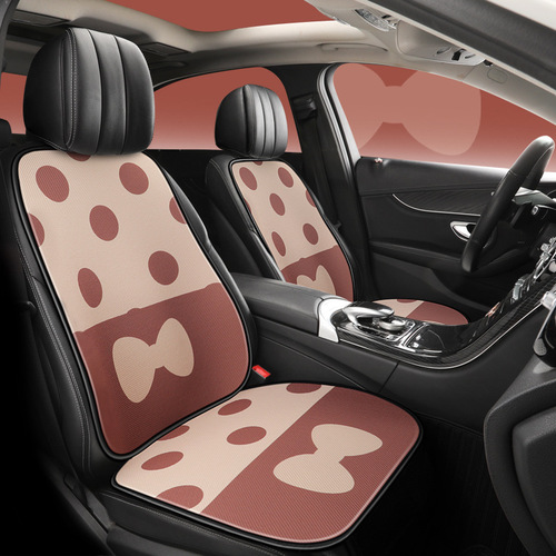 New cartoon car seat cushion, universal for all seasons, one-piece breathable three-piece set, rear seat, cute goddess style fabric seat cushion