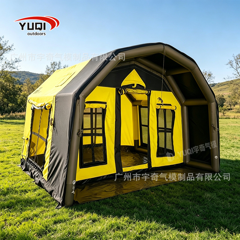 10 square meter outdoor camping quick-open inflatable tent, portable Oxford cloth inflatable tent for travel and family camping