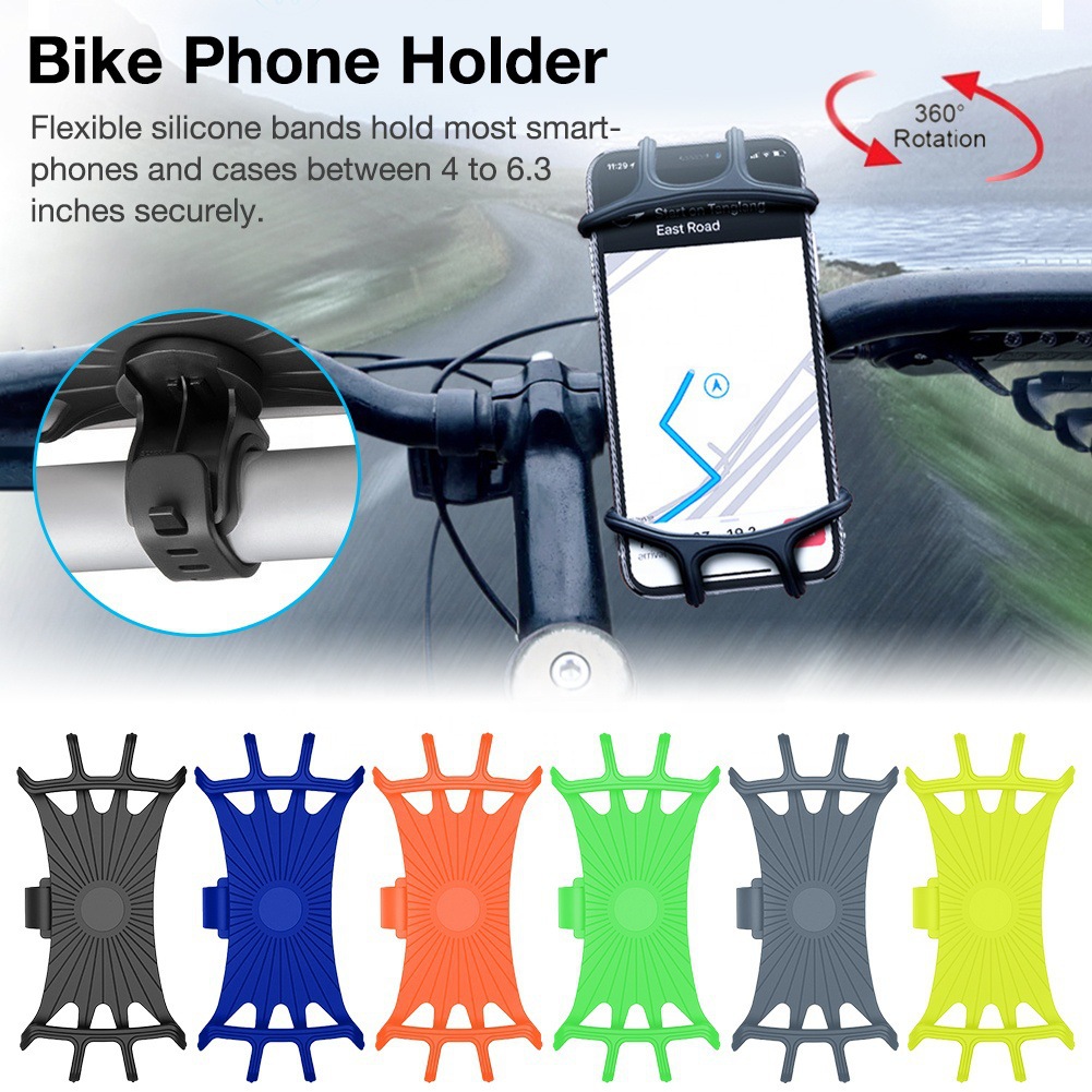 Takeaway electric bicycle silicone 360 Rotating motorcycle mobile phone bracket cross-border riding navigation mobile phone bracket