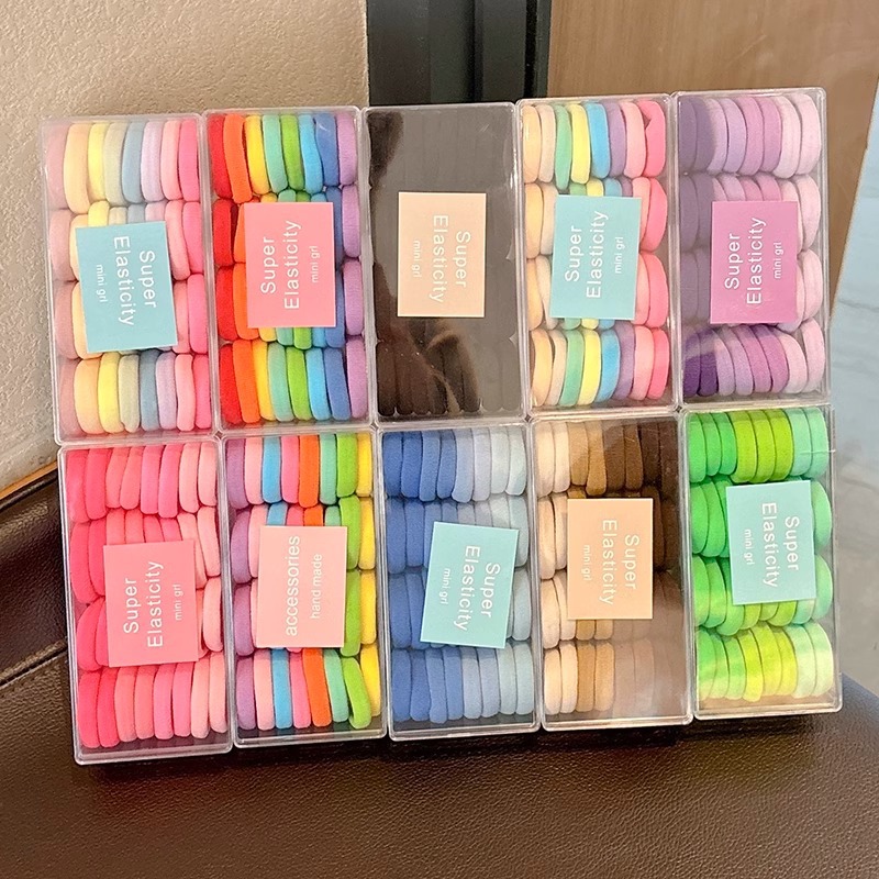 Niños elásticos no lastiman el cabello de la banda de goma de cabello de niñas adornos para el cabello de bebé cabello de pulgar de color anillo de cabello de cabello de cabello