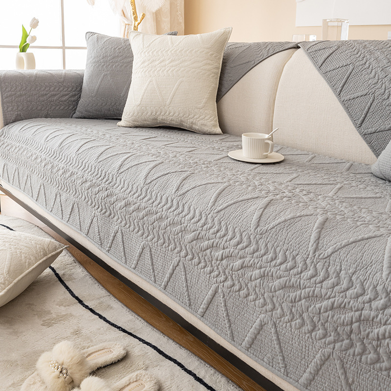 Sofá nórdico simple moderno sofá de cuero cojín antideslizante cuatro estaciones general holandés veludo sofá cubierta toalla