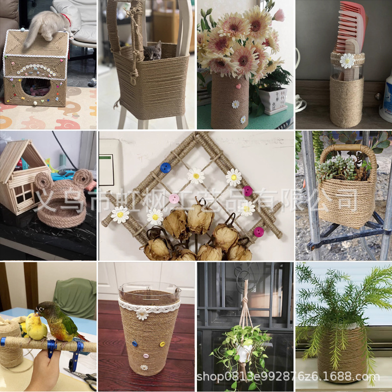 Cuerdas de lino gruesas y finas, cuerdas de yute naturales, cuerdas decorativas, cuerdas de agarre para gatos, cuerdas de lino DIY, material grueso