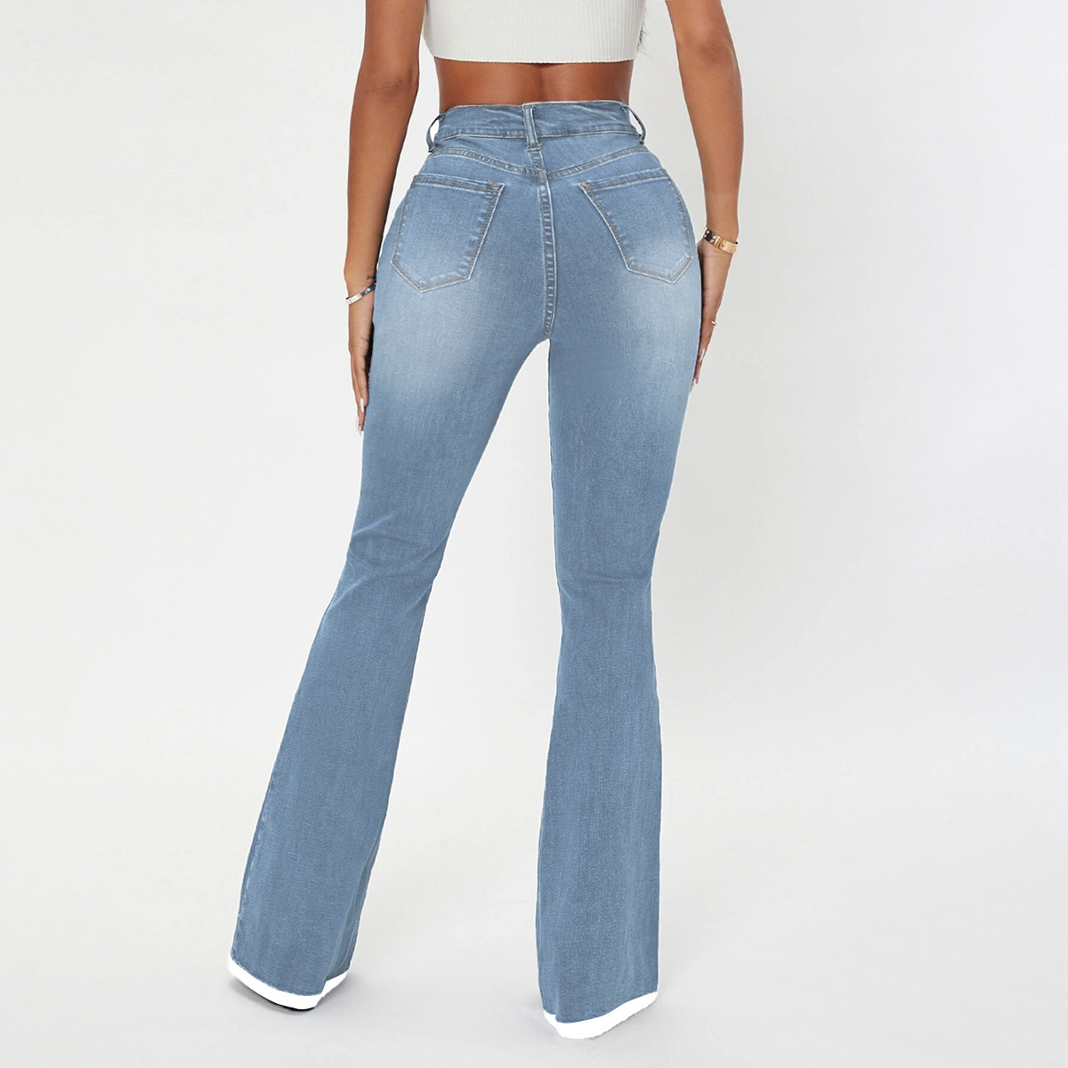 Plus Size High Waist Slim Fit Jeans NSGYY107746