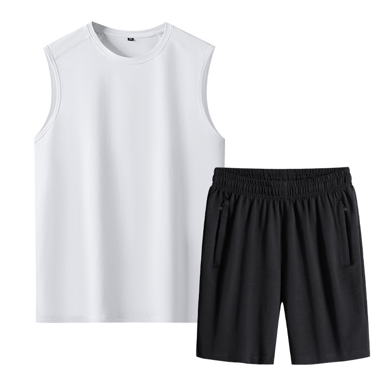 Trajes deportivos transfronterizos para hombres, chalecos de verano para hombres, pantalones cortos para hombres, gimnasio para correr image 1
